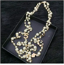 N33 цветы камелии бренд Collier Femme neckless жемчужный ювелирный свитер ожерелье на длинной цепочке женщин