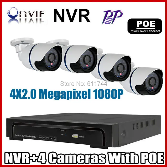 2015 Sale Sunvision POE NVR Kits for CCTV Security System 4pcs 2