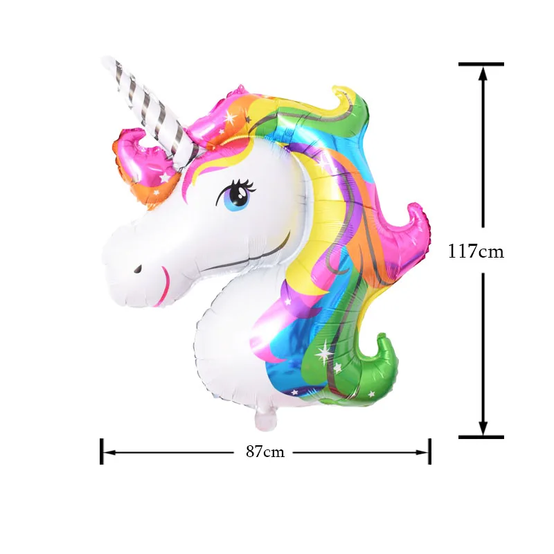 1pcs Babyshower 4D Unicorn Balloon My Little Pony Party Decoration Birthday Party Decorations Kids Happy Party kids Decoration - Цвет: colorful