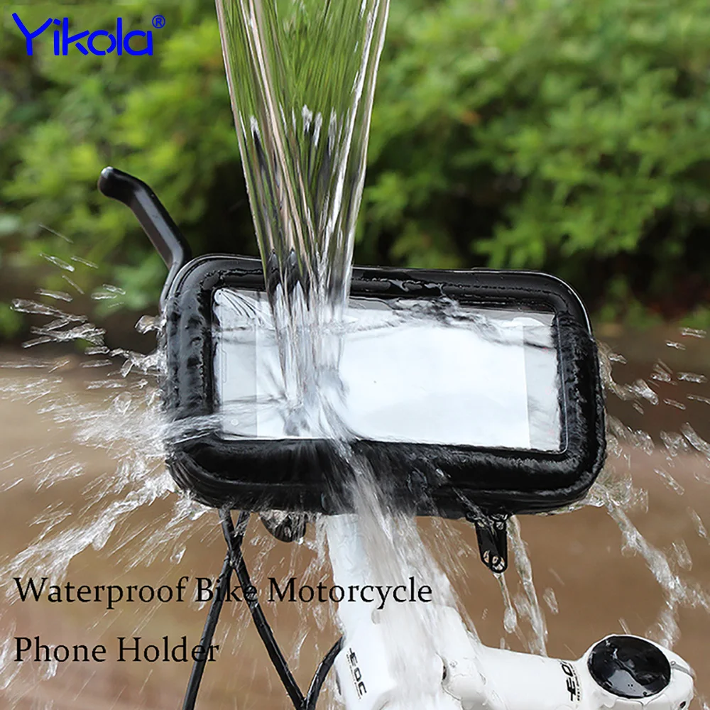 Goede Fiets Motorfiets Telefoon Houder Mobiele Telefoon Stand Ondersteuning Voor Iphone 7 SE 6 S 6 plus S7 GPS Bike Houder Waterdicht Moto Zak case