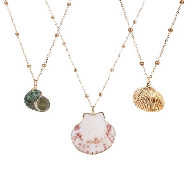 

Boho Seashell Pendant Necklace Natural Shell Cowrie Choker Necklaces Chain Summer Beach Necklace Women Jewelry Collares joyas