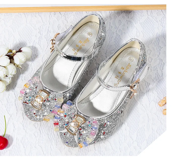 Sapatos de Dança Praça de Salto Sapatos de Princesa de Festa Crianças Brilho Strass Sapatos Meninas Alto 26-38 7 Cores Z12 Gzx02 jy 15 Cheap Sapatos de couro