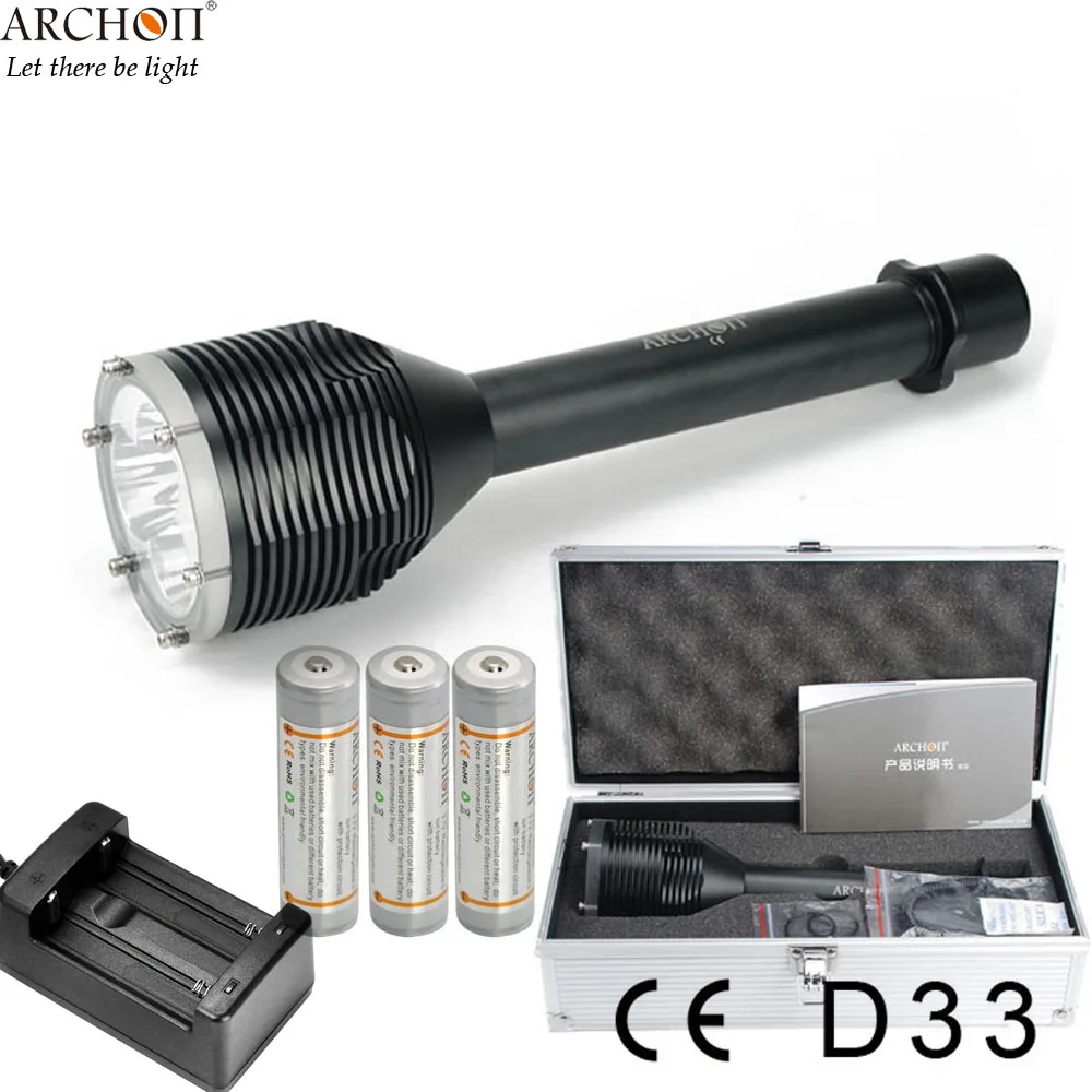 ARCHON D33 фонарь для дайвинга 3* CREE XM-L2 U2 светодиодов Макс 3000 подводный фонарик lumen подводный 100 м водонепроницаемый фонарь для дайвинга