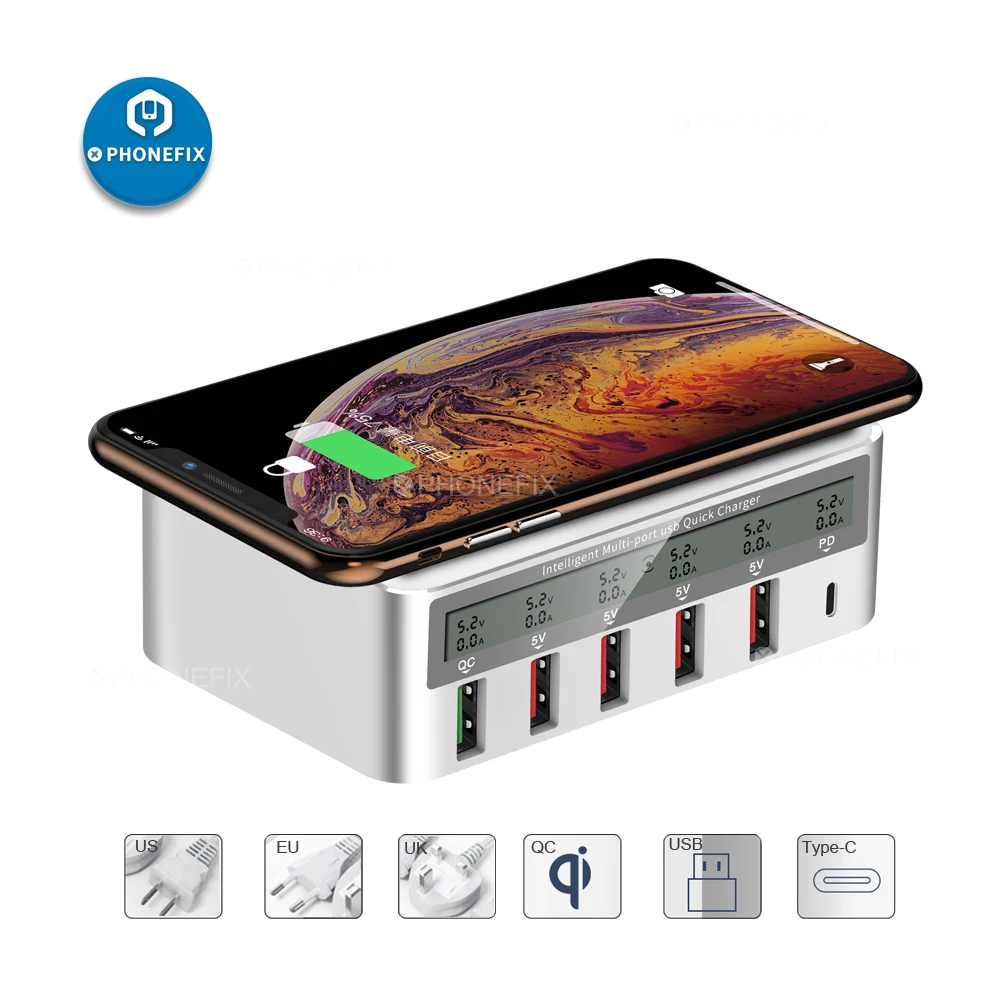 Intelligent Multiport LCD Display USB Charger Station