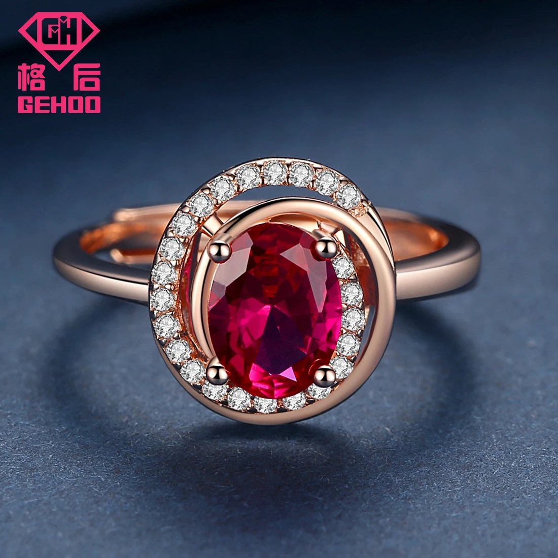GEHOO розовый кварц ювелирный набор проложили CZ подвеска уникального дизайна 925 пробы Серебряный женский шарм ожерелье и серьги-гвоздики и кольцо