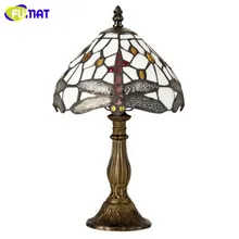 FUMAT стеклянная художественная настольная лампа Европейский стиль витражная стеклянная лампа-Стрекоза короткая гостиная барная стойка светильник ings светильник