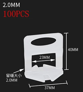 100 шт. 1/1. 5/2/3 мм выравнивание клинья плиточные прокладки зажимы для напольных покрытий в клеточку измерены в ненатянутом инструмент для Raimondi Системы напольная плитка Наборы инструменты - Цвет: 100PCS 2mm Clips