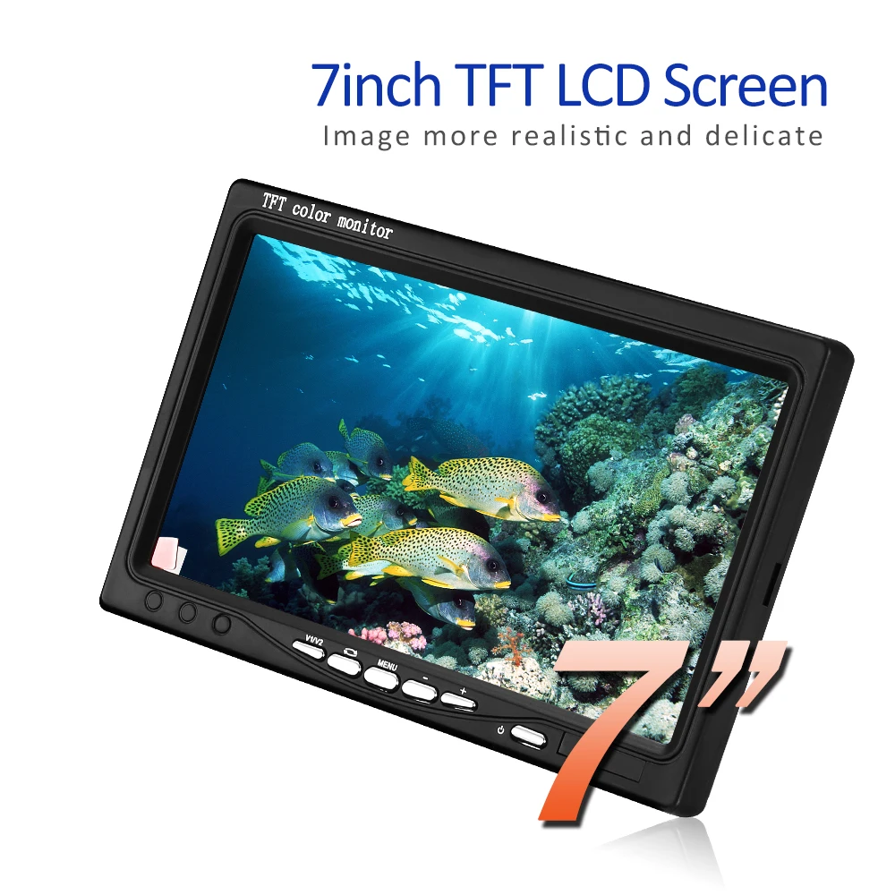 China factory underwater camera CCTV fish finder camera 18pccs led lights 360 rotation camera 7inch LCD monitor lithium battery