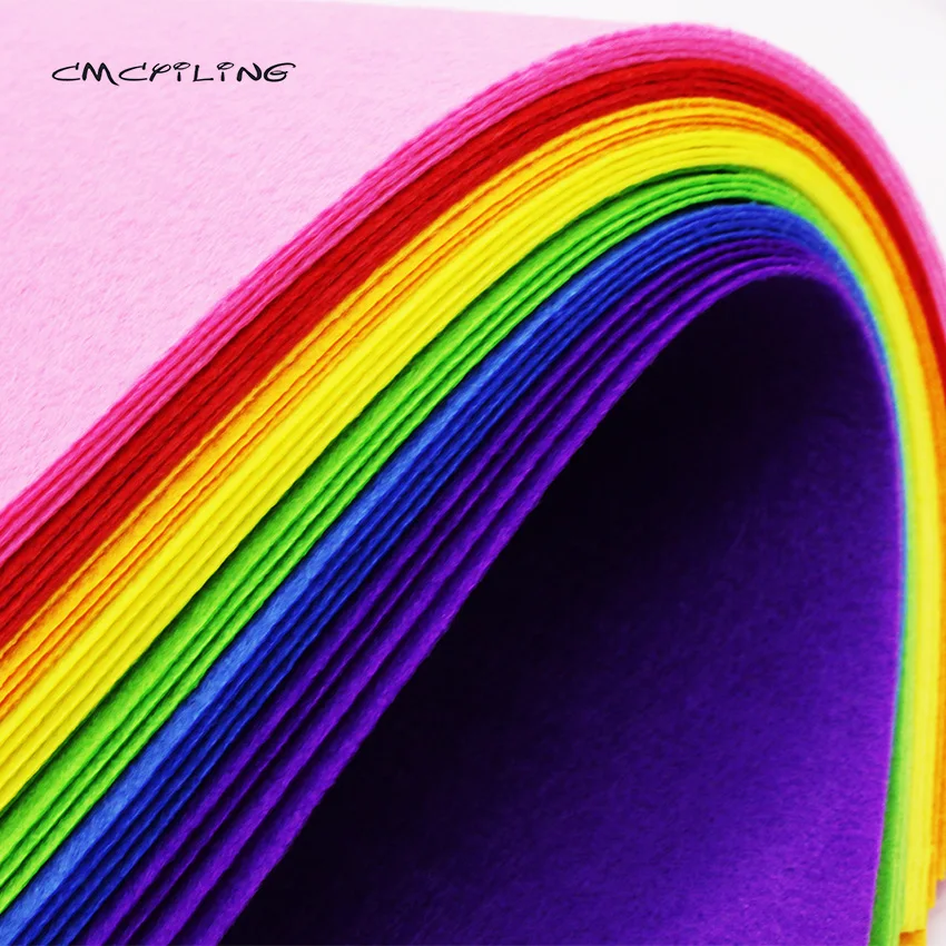 

CMCYILING Rainbow Color Felt Fabric For needlework Felts Sheet Scrapbooking Felt Crafts Cloth 1 MM Thickness Polyester Feutrine