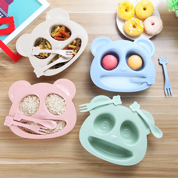 1 Set Cute Cartoon Bear Baby Kid Tableware Dinnerware Dishware Lunch Tray Divided Dish Dinner Plate Bowl for Children | Дом и сад