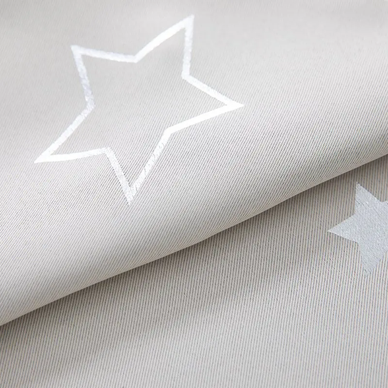 Shiny Pink Star Moon White Sheer Tulle Window Curtains For Living Room Bedroom Modern curtain cloth for Kid Room S007&20 - Цвет: beige cloth