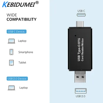 

Universal 3 In 1 OTG Card Reader Type C & micro USB & USB High-speed USB2.0 OTG TF/SD for Android Computer Extension Headers