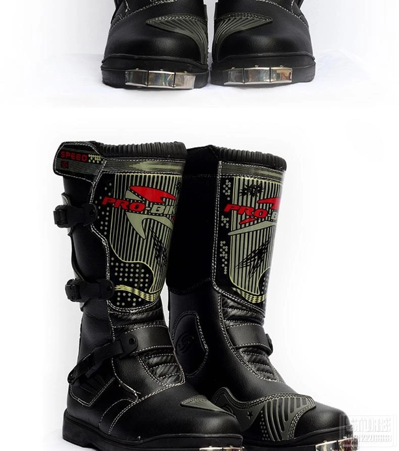 PRO-BIKER/Мужские ботинки в байкерском стиле; водонепроницаемые ботинки из искусственной кожи; байкерские ботинки для мотокросса; мотоциклетные ботинки с защитой; высокие облегающие сапоги