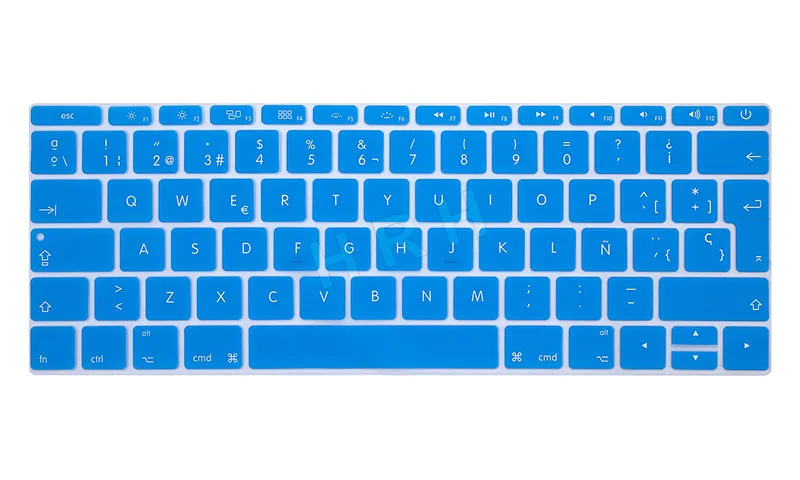 HRH AZERTY французский Великобритании силиконовый чехол кожи для MacBook New Pro 1" A1708(версия, без Touch Bar) 12" A1534 retina - Цвет: Turquoise