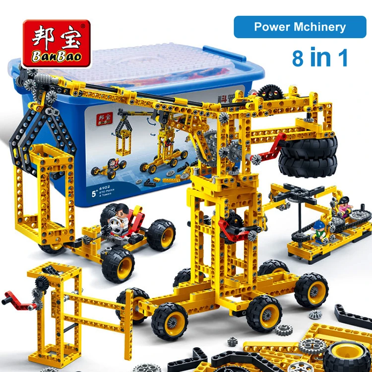

BanBao Science Series power machinery building blocks children kids toys Educational compatible legoed gear sets engineering car