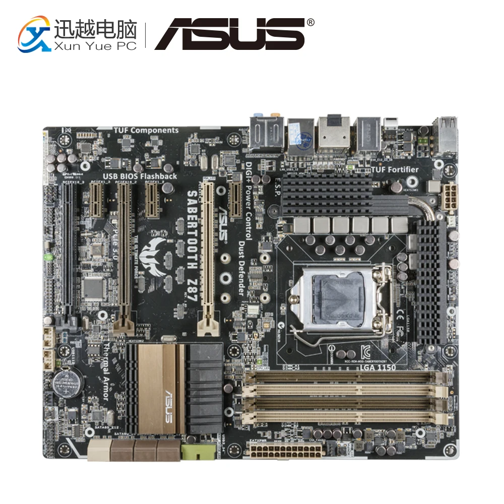 

Asus SaberTooth Z87 Desktop Motherboard Not Include Thermal Armor Z87 LGA 1150 DDR3 32G USB3.0 ATX