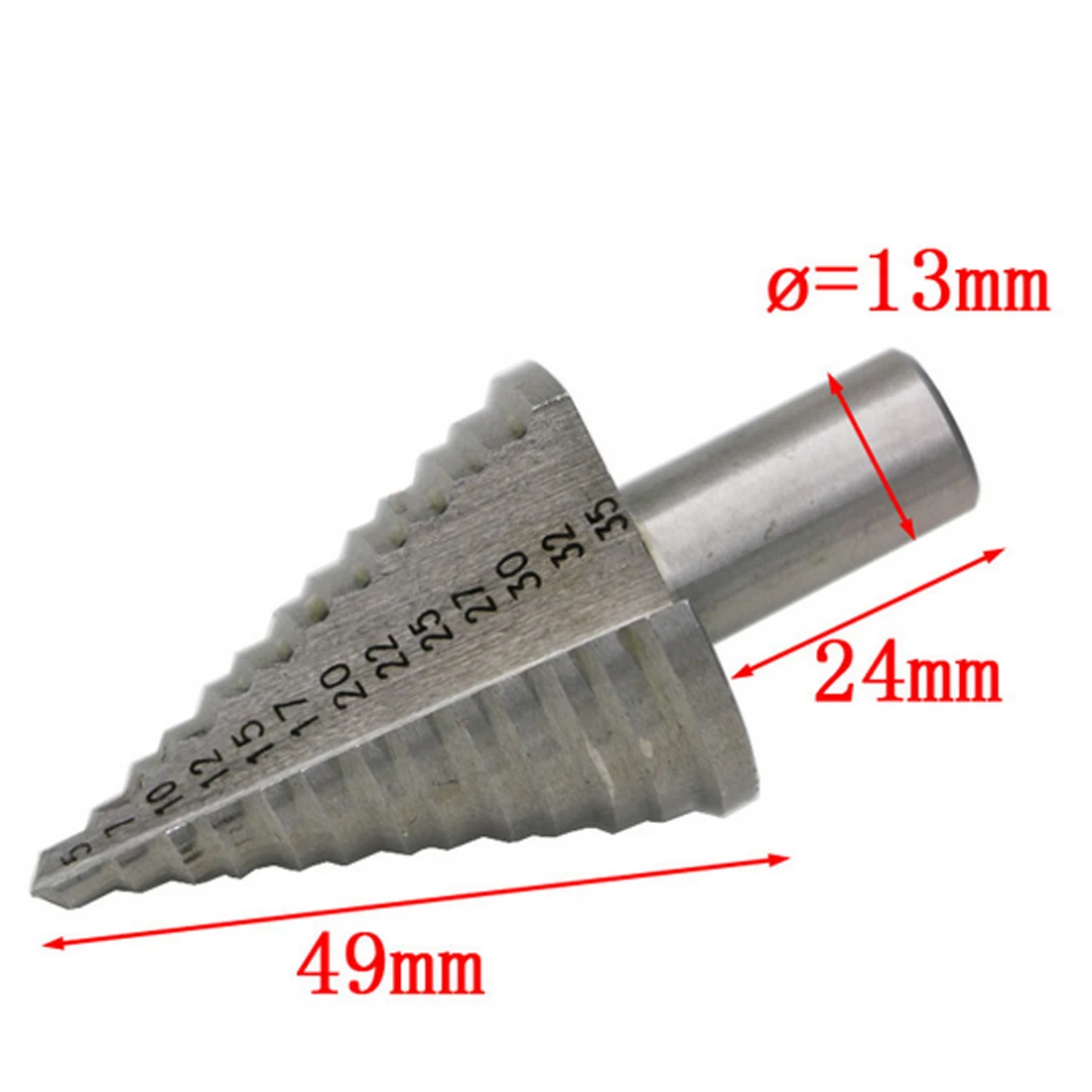 

5-35MM 13 Steps(5,7,10,12,15,17,20,22,25,27,30,32,35MM) Step Drill Bit HSS Cobalt Reamer Multiple Hole Metal Metal Drilling Tool