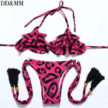 DD&MM New Brazilian bikini sexy women Swimwear Strappy Bikini Set Women Reffle String Swimsuit Micro Halter Beach Wear MG779
