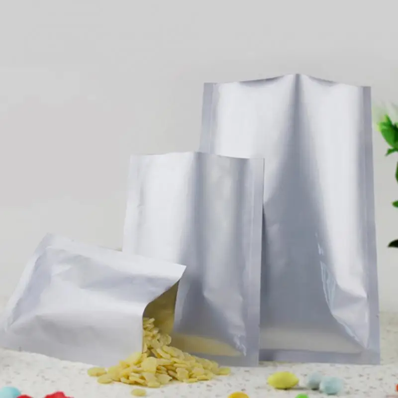 

100pcs Vacuum Sealer Zipper Silver Aluminum Foil Mylar Bags Food Storage Pouches For Kitchen Tools 4 Sizes for Choice