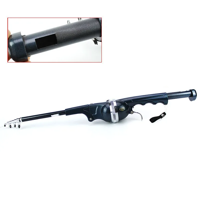 Vara de Pesca Pólos de Aço Inoxidável com Carretel Haste para Peixes Bolsa Portátil Dobrável Telescópica Linha Viagem Mini 1 Set - 10 1 set saco portátil dobrável vara de