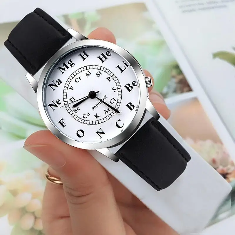 

Waterproof Canvas Strap Quartz Watch Women Chemical Element Dial Wristwatch Wrist Watch High Quality Clock Retro Design