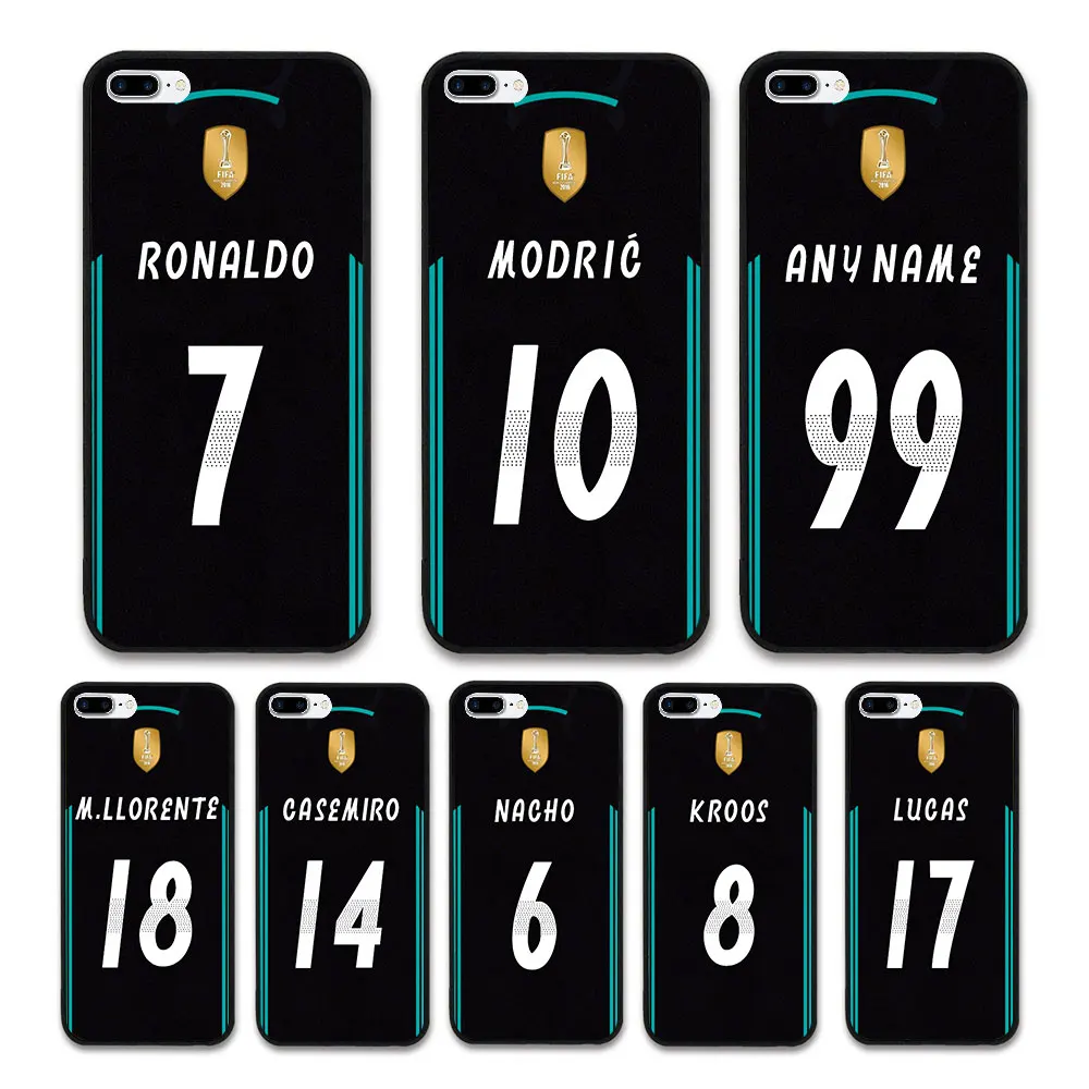 

European Football RONALDO MODRIC KROOS Jersey style Real Madrid Custom Names and Numbers case for iPhone 8 plus Phones cases