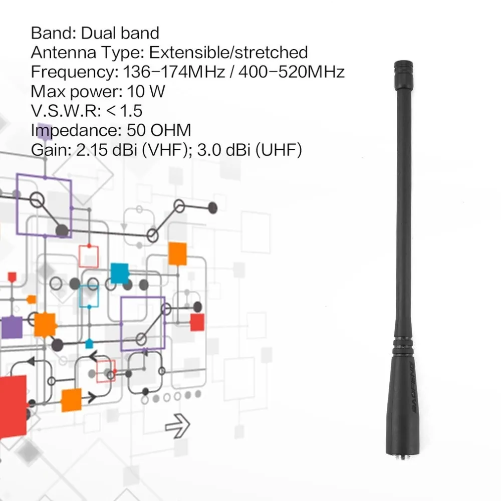 Original Baofeng Radio Antenna SMA-Female UHF/VHF 136-174/400-520 MHz for UV5R UV-82 GT-3 BaoFeng Radio Antenna