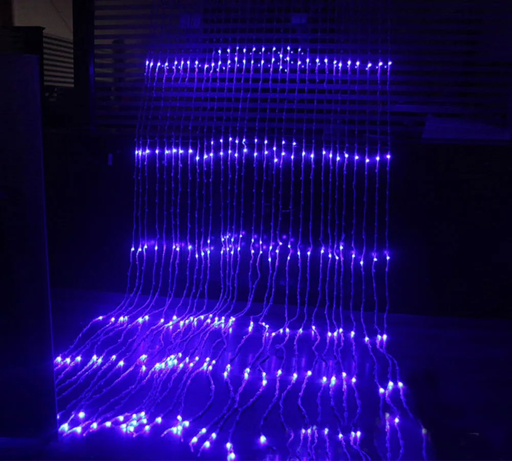 

320LED bulbs water flow snowing effect curtain led waterfall string Lights 3M*3M Christmas Xmas Wedding Party Background garden