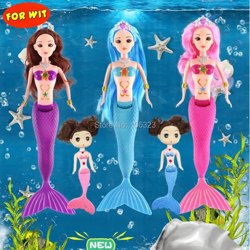 Кукла русалка с игровым набором кукла Русалка хвостом меняющая цвет в воде