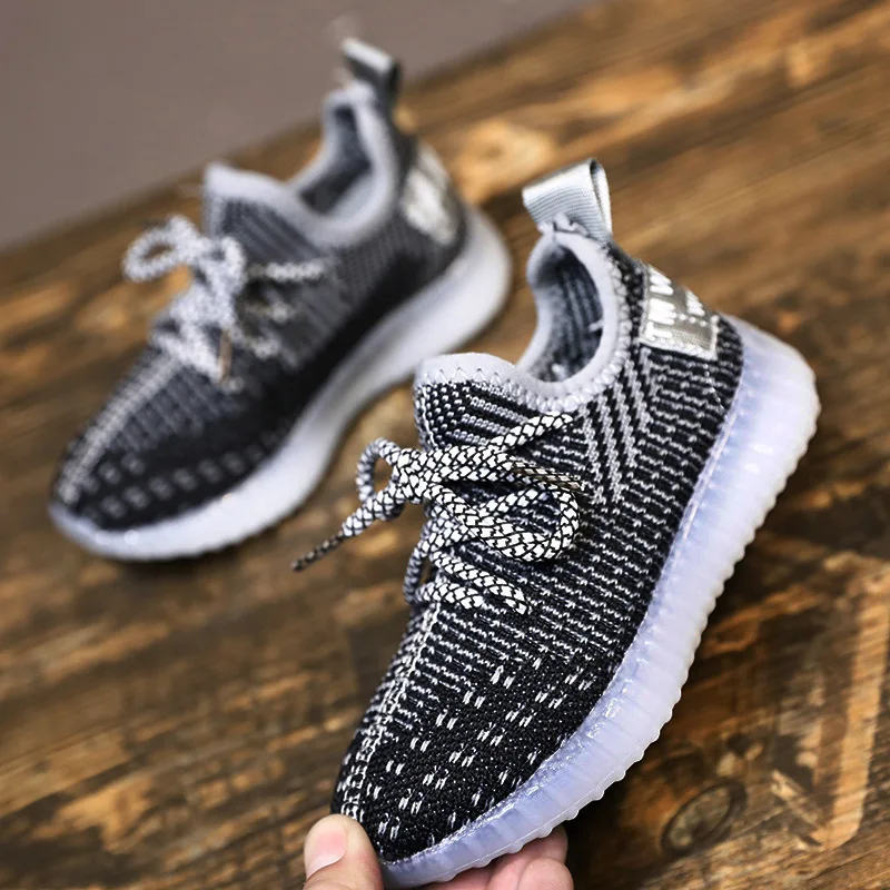 Davidyue/детская обувь со светящимися вставками из сетчатого материала для девочек и мальчиков; Детские Спортивные Светящиеся кроссовки для малышей; повседневная детская обувь на плоской подошве из сетчатого материала на резиновой подошве