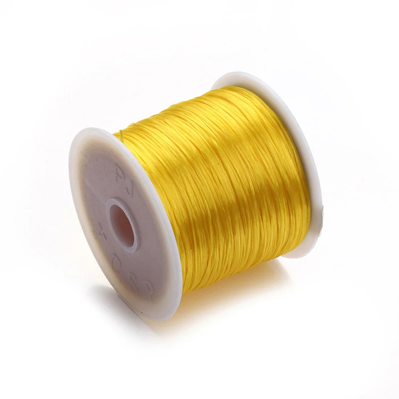 yellow elastic cord 40 метров/рулон черно-белый эластичный шнур для браслета, ожерелья, нейлоновый шнур для бисероплетения, нить для изготовления ювелирных изделий Diy - Цвет: yellow elastic cord