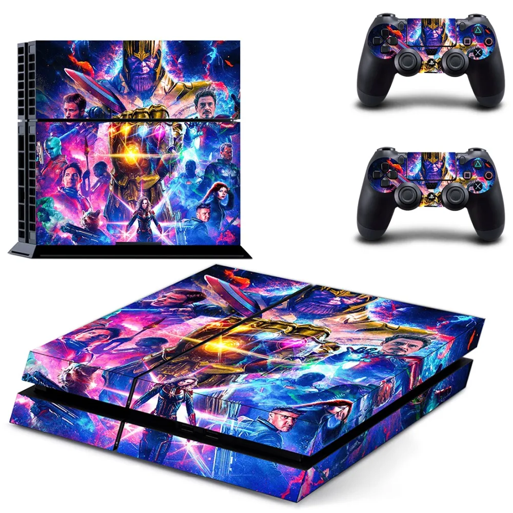 Мстители эндшпиль Капитан Америка наклейка для PS4 Стикеры наклейка для sony Игровые приставки 4 консоли и 2 контроллера кожи PS4 Стикеры винил