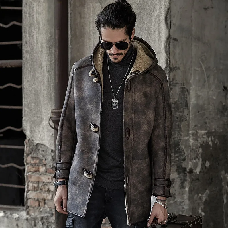 Мужская куртка из натуральной кожи Мужское пальто coldproof зимняя верхняя одежда