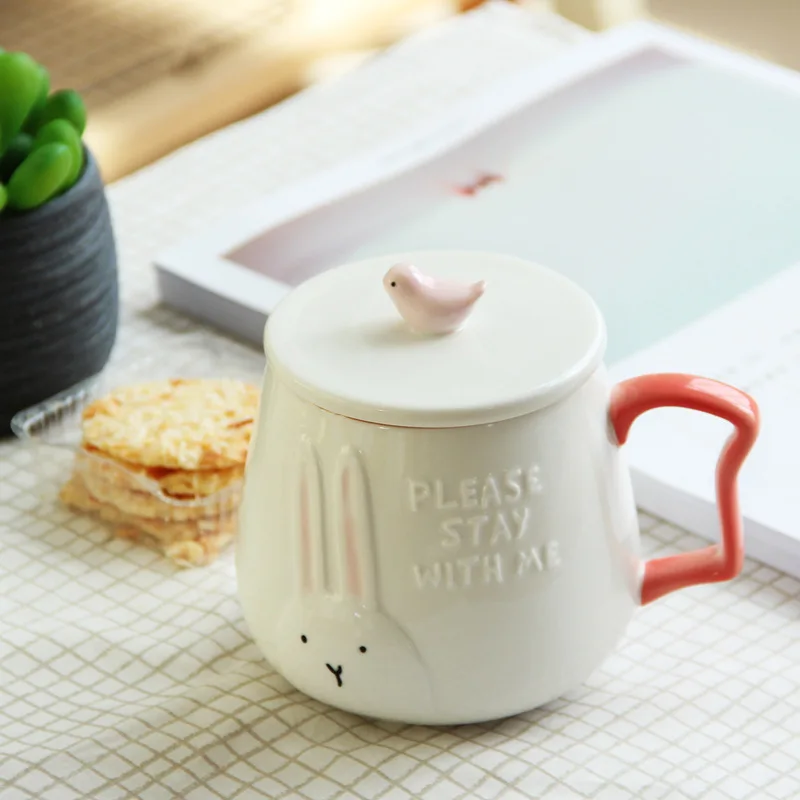 Cute 3D Stereo Animal Mug Lovely Korean Coffee Big Capacity Office Breakfast Milk Ceramics Cup Giraffe Dinosaur Rabbit Elephant