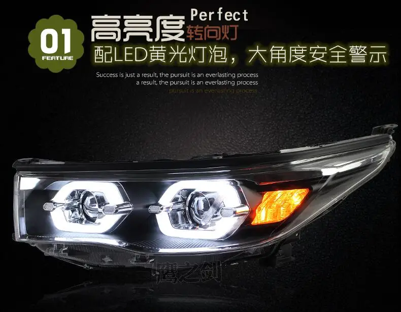 Hireno фары для- Toyota Highlander передних фар сборки светодиодный DRL ангел объектив двойной луч ксеноновые 2 шт