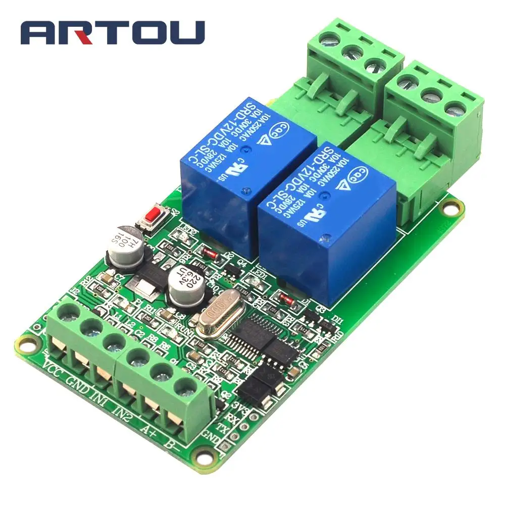 Модуль релейного переключателя Modbus Rtu 1/2/4 канала 12 В вход/выход RS485 / TTL