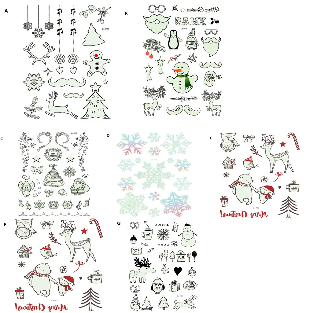 Светящиеся водостойкие наклейки для татуировок 1 шт. Переводные в ночное время