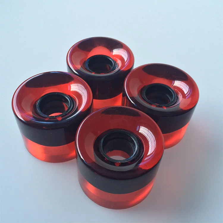 Clear Red 40 шт. 10 компл. Пустые Pro 60X45 мм Pu круизер скейтборд колеса fit longboard 60X45 мм - Цвет: Clear Red