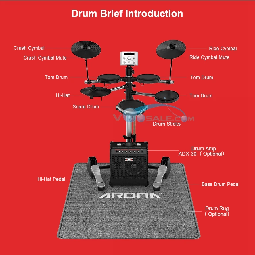  TDX-10 Electronic Drums Kit 12 Drum Kits Sounds Metronome Inside Easy and High Quality Recording &  - 33005055129