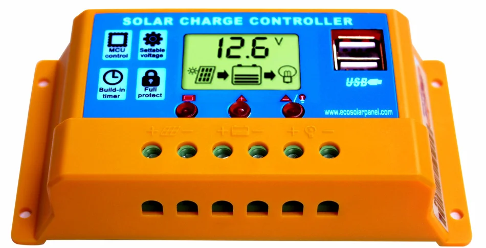 PWM 10A 20A 30A Солнечный контроллер зарядное устройство 5 в USB зарядное устройство 12 в 24 В солнечная панель Батарея ЖК зарядное устройство контроллер авто работа