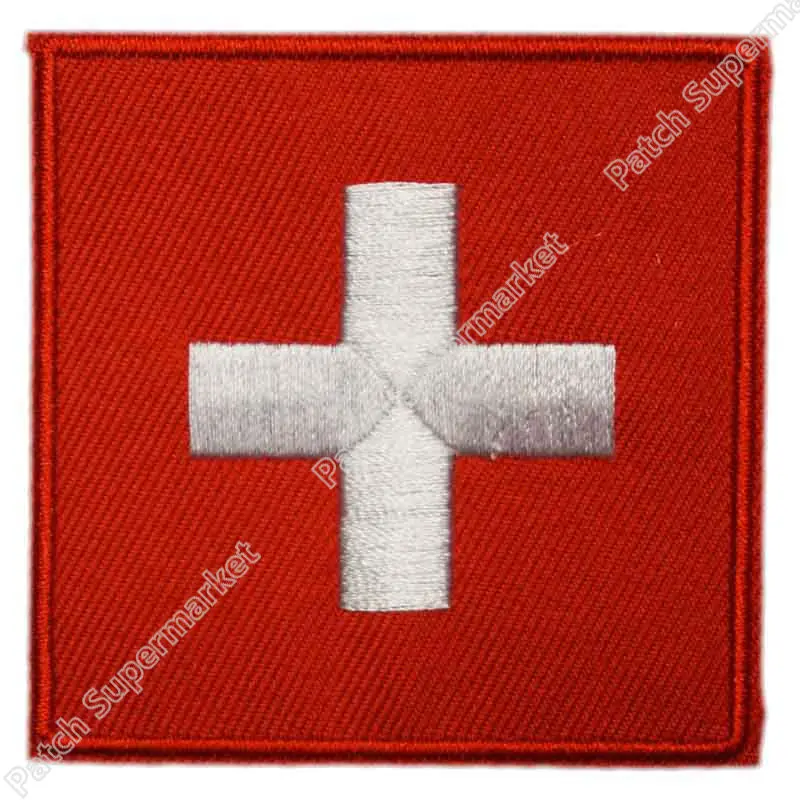 SWITZERLAND FLAG UNIFORM PATCH MORALE MILITARY IRON ON PATCH patchwork