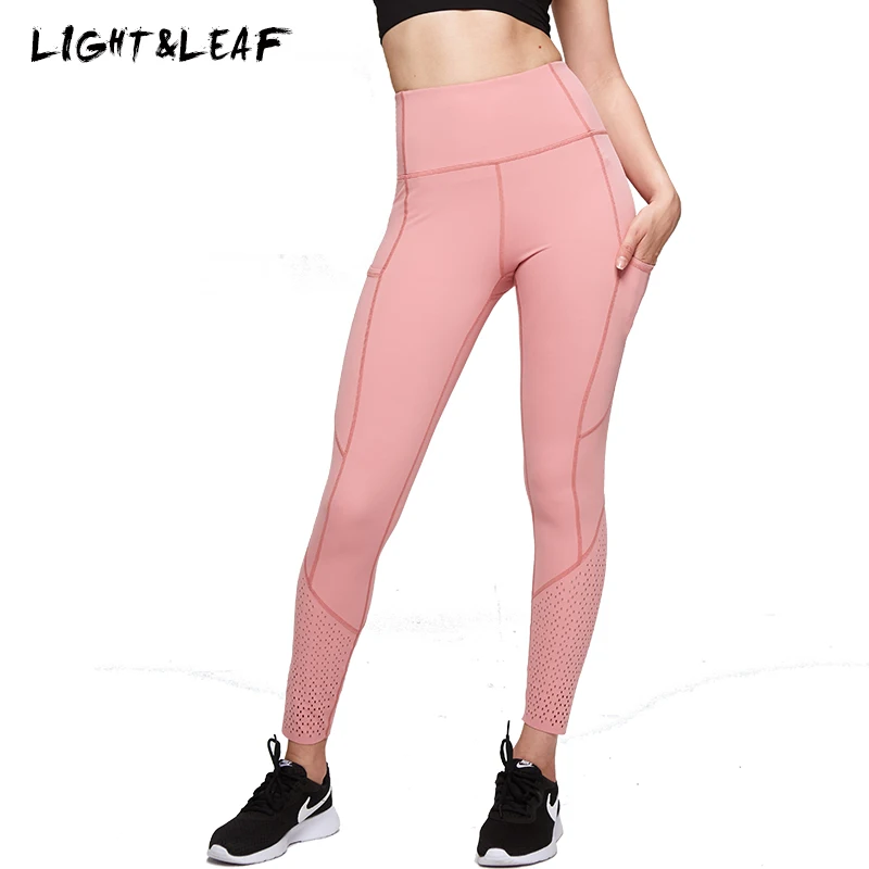 

light&leaf leggings women workout gyms mesh hot high waist leggings new fashion casual girls brand quality patchwork leggings