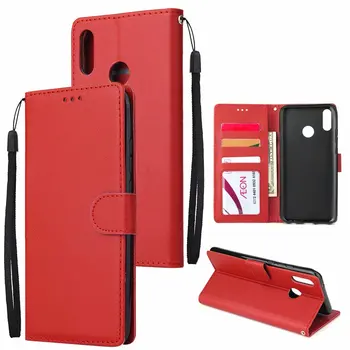 

100pcs/lot Solid color Wallet PU Leather +TPU Case For huawei Y9 2019 Enjoy 9PLUS Honor 8A 8X Y6 2019 With Photo Frame Card