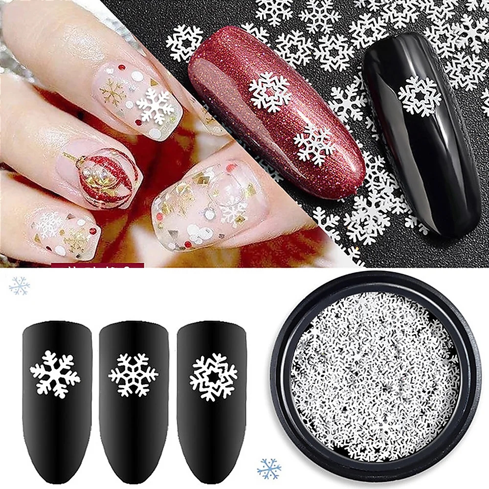 

Christmas Series White Color Nail Sequins Ultra-thin Nail Glitter Flakes Snow Flower Nail DIY Decorations