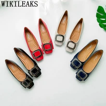 Лакированная кожа с пряжкой; женские лоферы на толстой подошве; ботинки "Харадзюку" Женская обувь на плоской подошве для женщин Женская Обувь sapato feminino; большие размеры