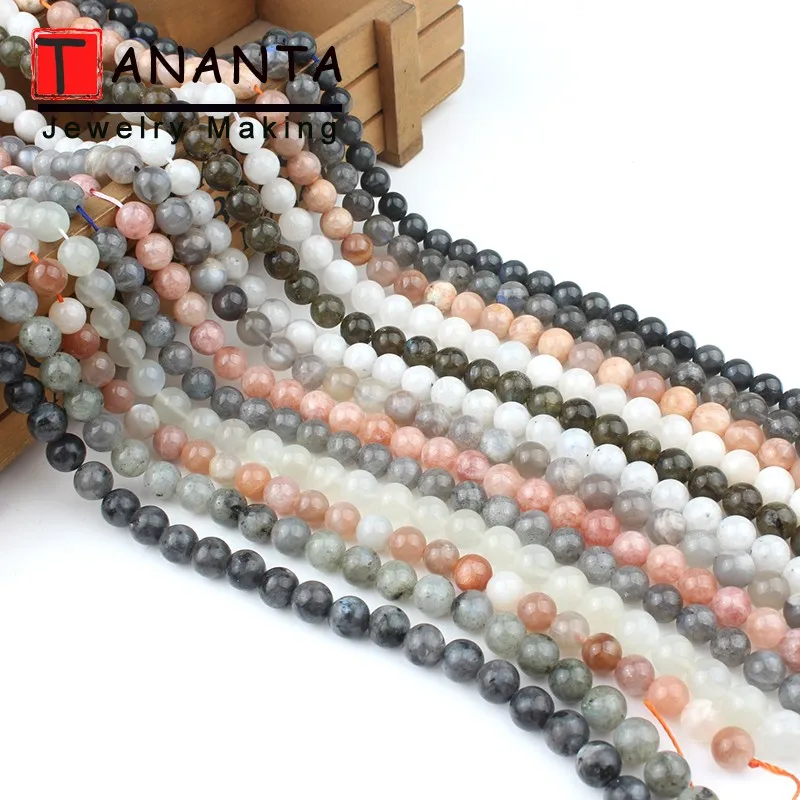 15/" Natural Labradorite Gemstone Round Loose Beads Jewelry Makings Carft 4-10mm