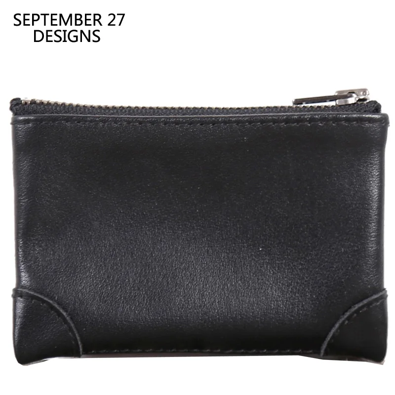 

Coin Purses First Layer Leather Women Mini Coin Pouch 100% Cowhide Simple Small Wallets Female Credit Card Purses Money Bag Men