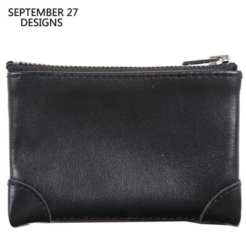 

Coin Purses First Layer Leather Women Mini Coin Pouch 100% Cowhide Simple Small Wallets Female Credit Card Purses Money Bag Men
