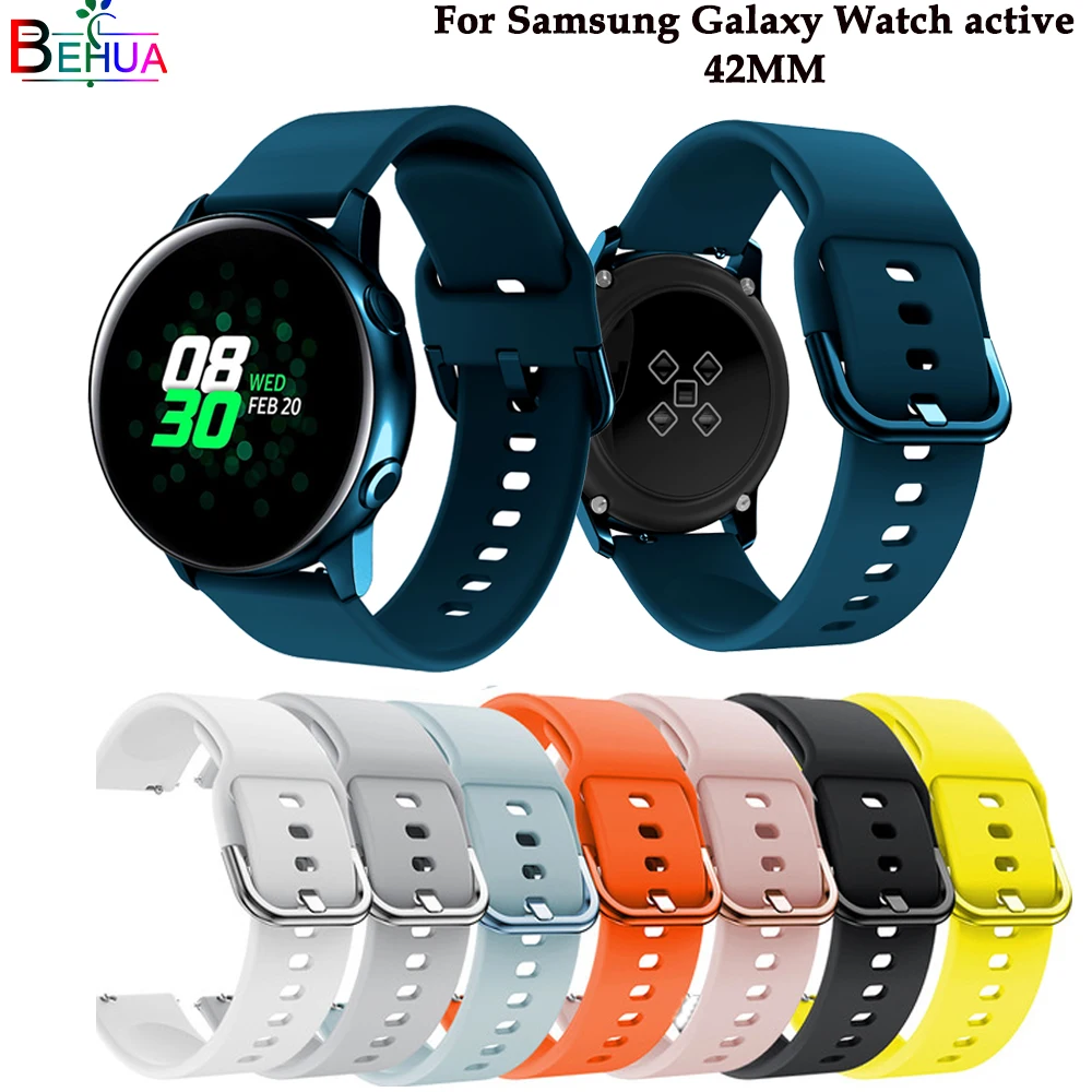 Оригинальный силиконовый спортивный ремешок для часов Galaxy watch active смарт Samsung 42 мм