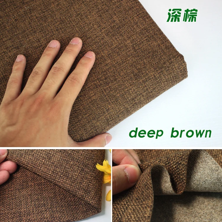 

Deep brown Coated Linen Fabric Sofa Cushion Fabirc Craft Sewing Cloth Outdoor Linen Blend Fabric Upholstery 58" wide Per yard